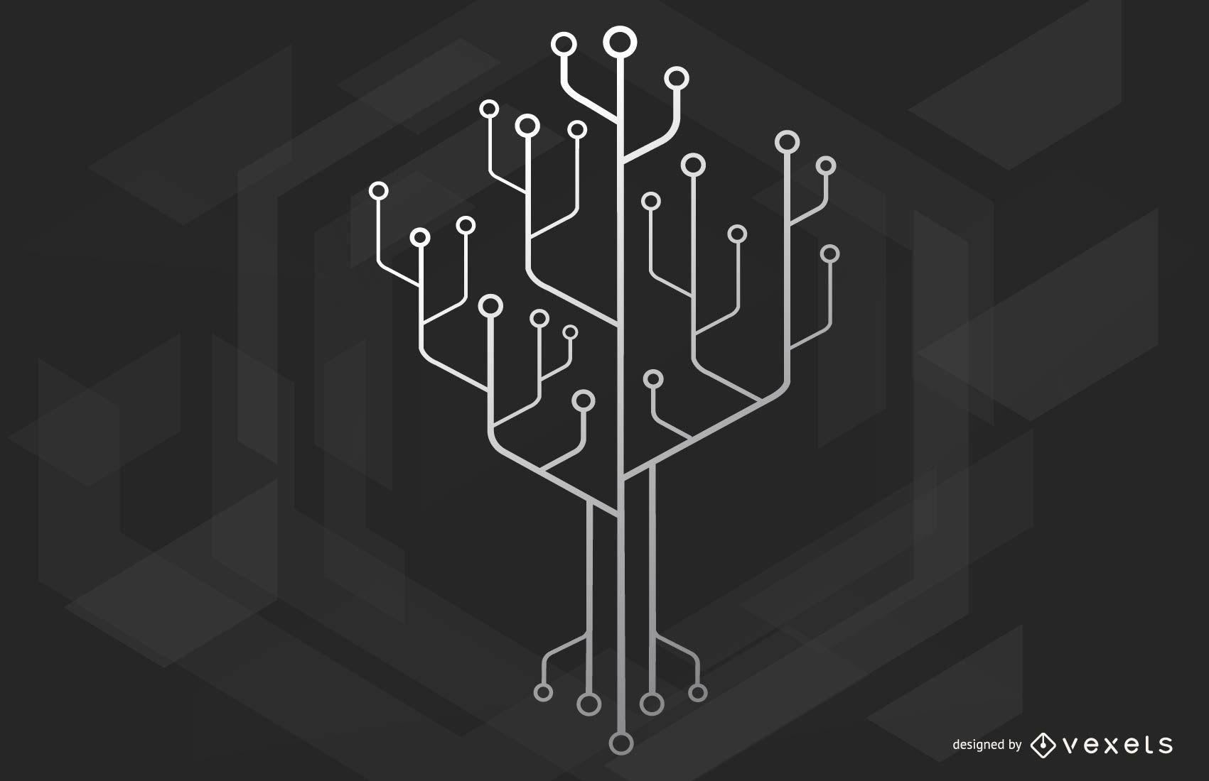 Chip Technology Tree Illustation Vector Download