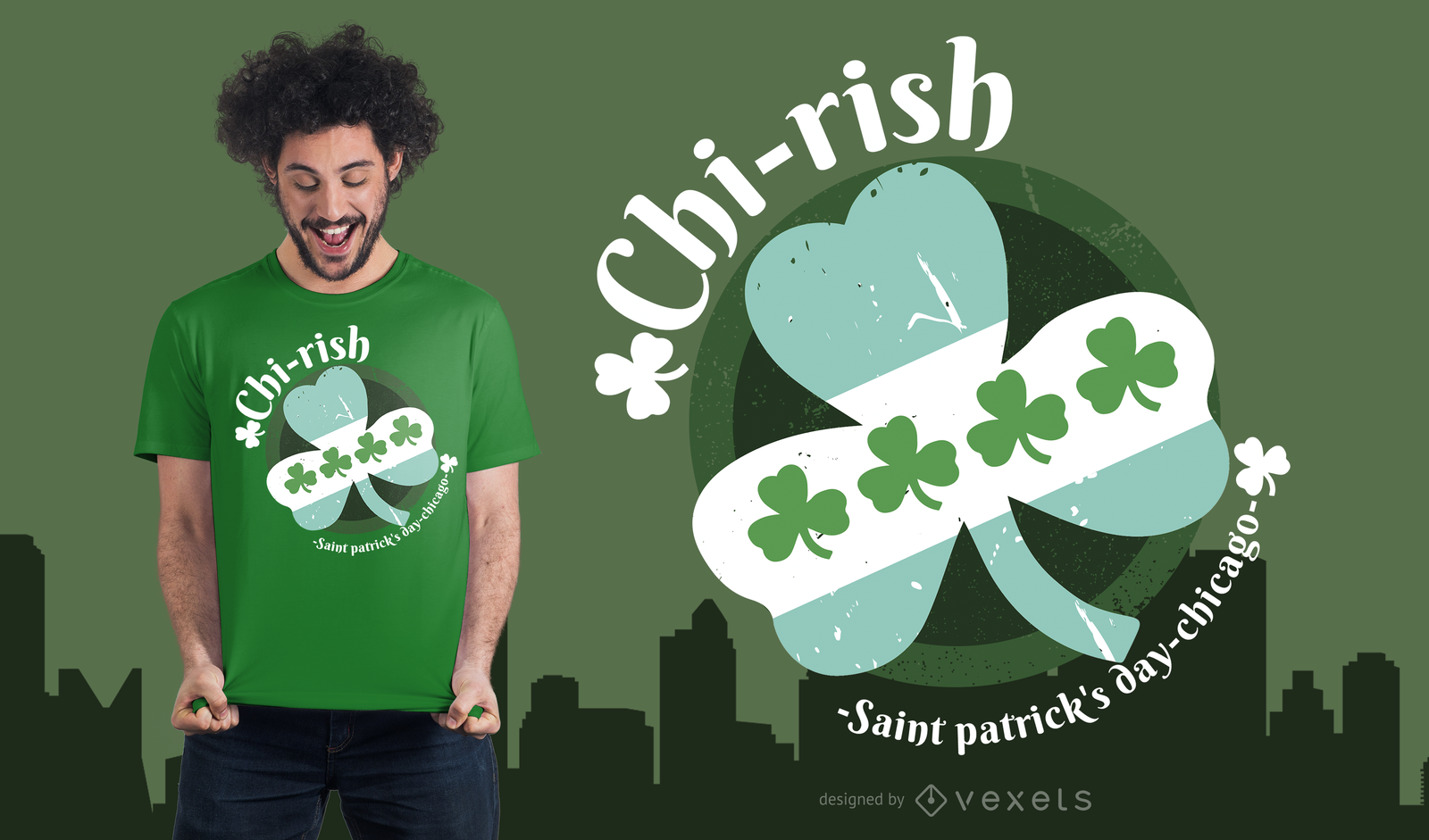 Chi-rish St Patricks Day Shirts Chicago Chi-rish Shamrock 