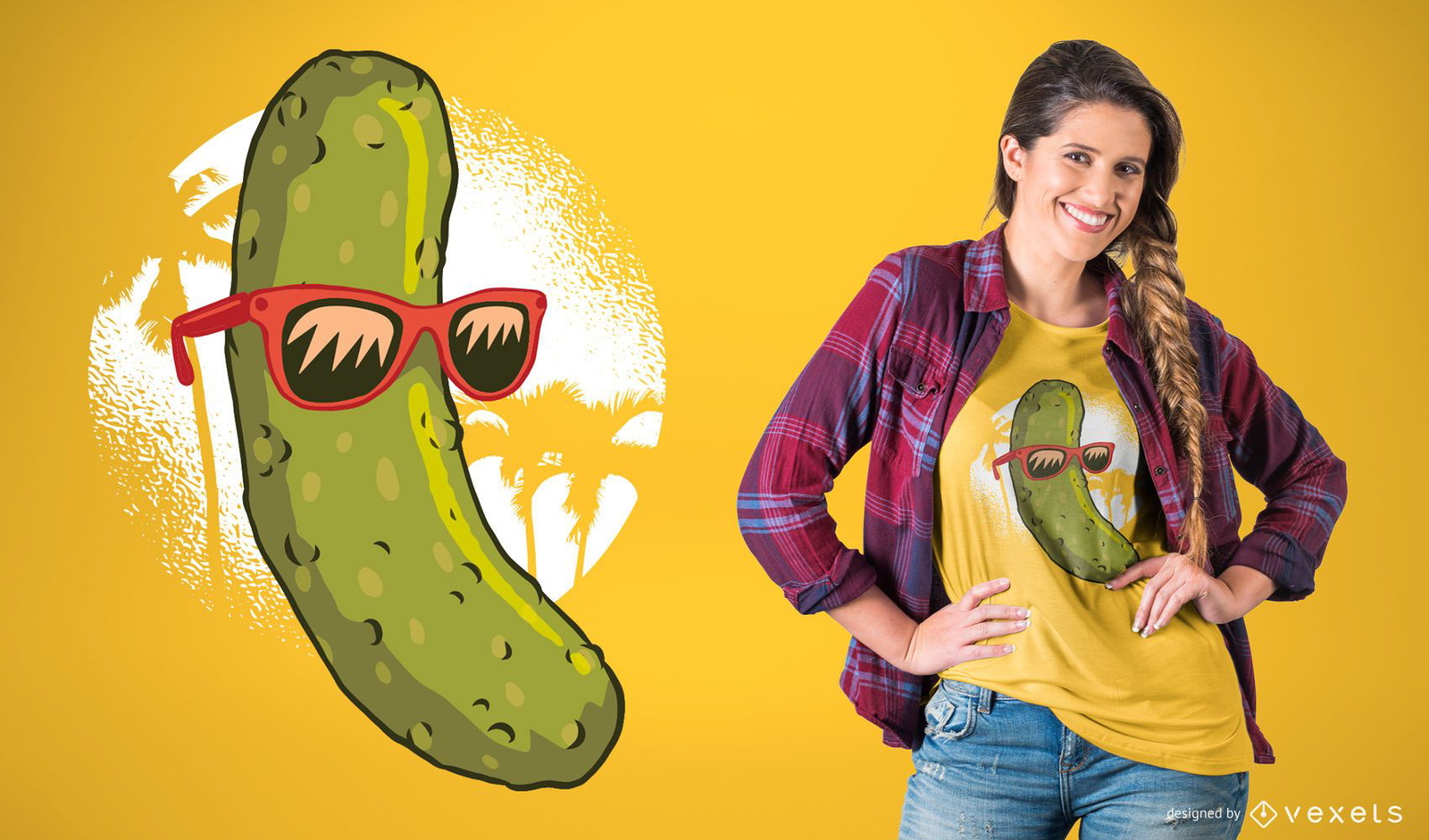 Pickle Glasses Tshirt Design Vector Download