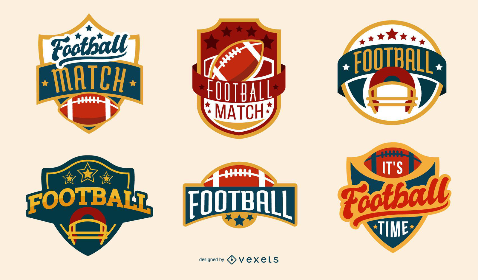 American Football Badges Set