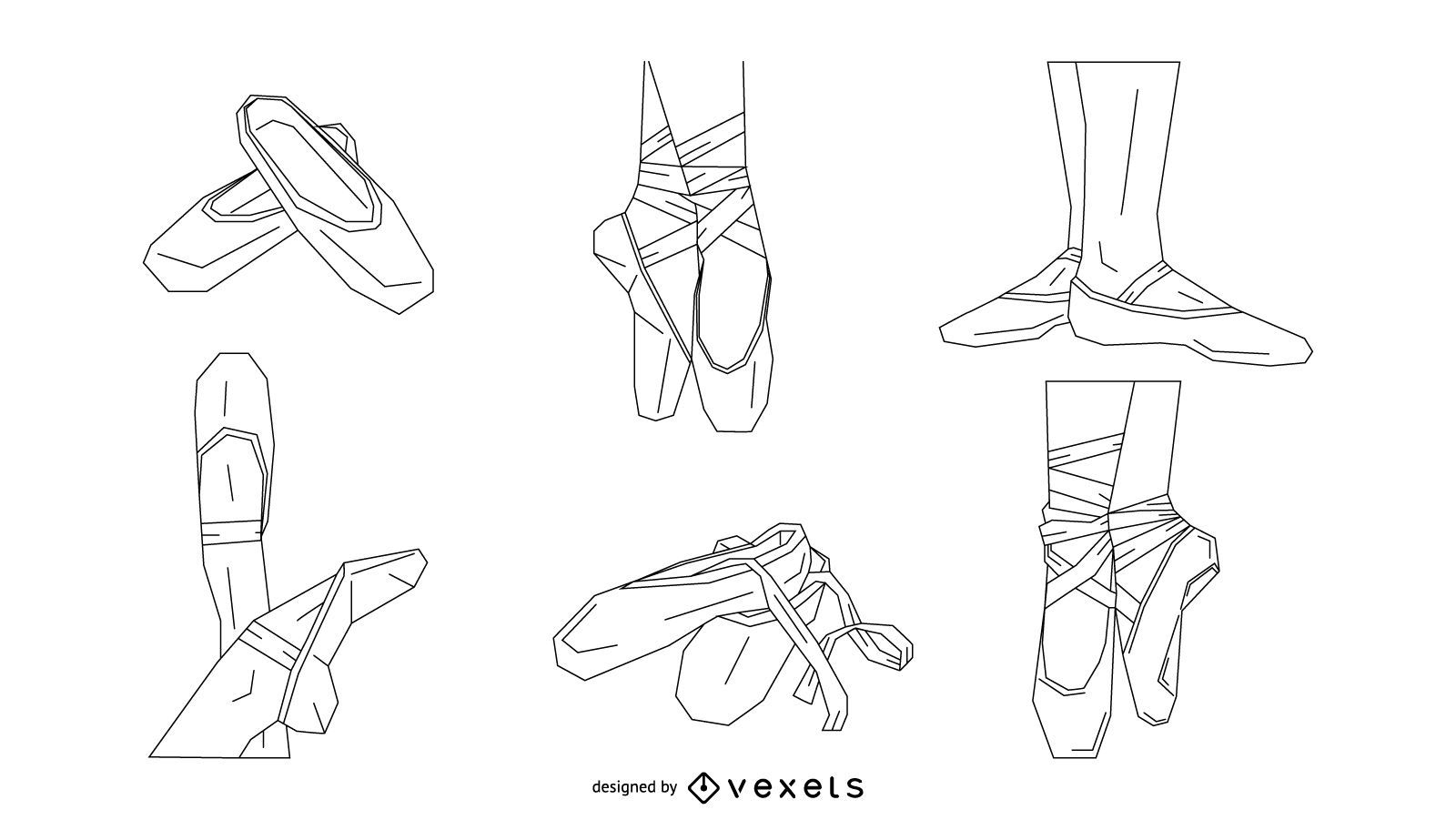 Ballet line icon pointe shoes sign shoes Vector Image