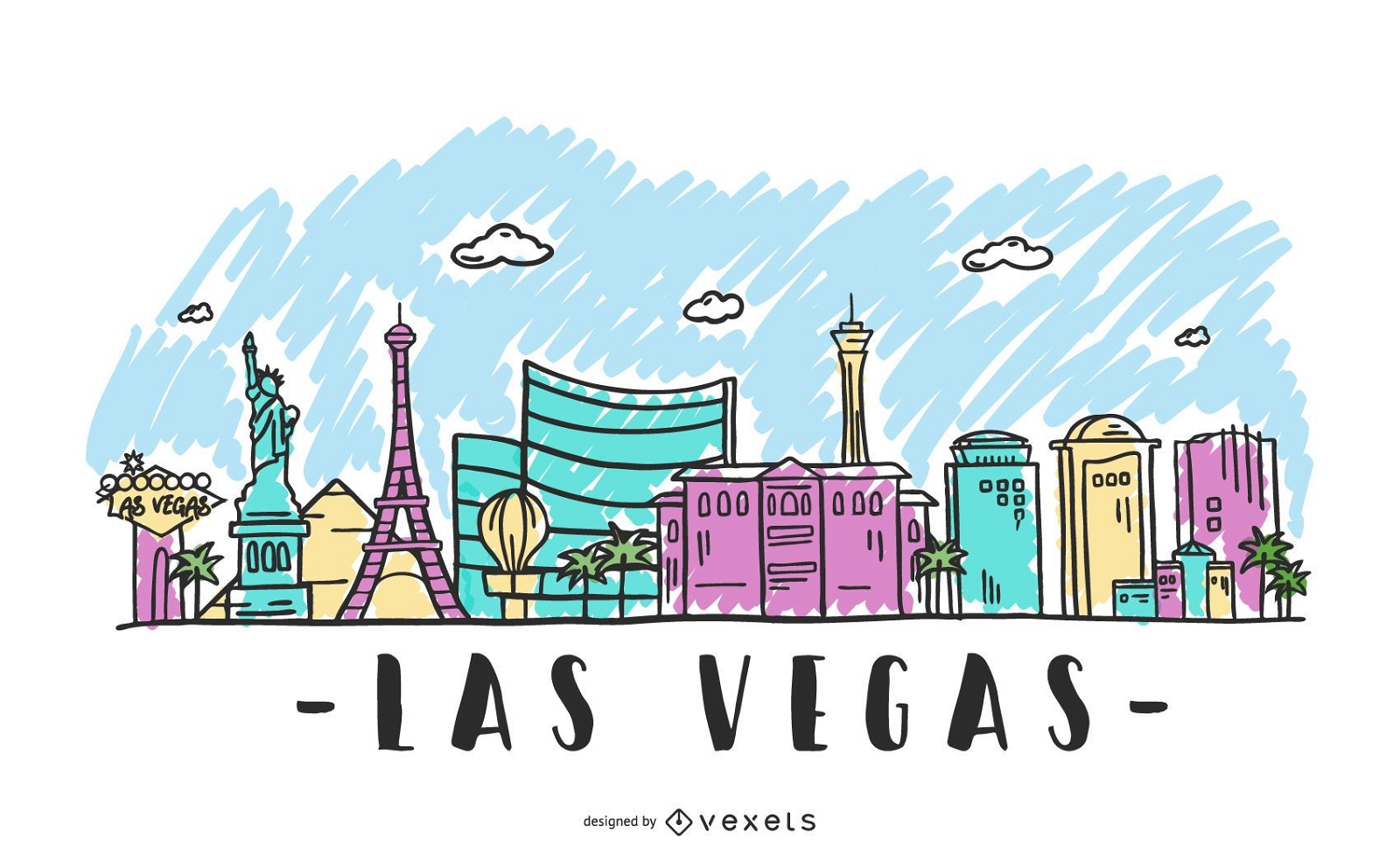 Las Vegas Skyline Illustration Vector Download