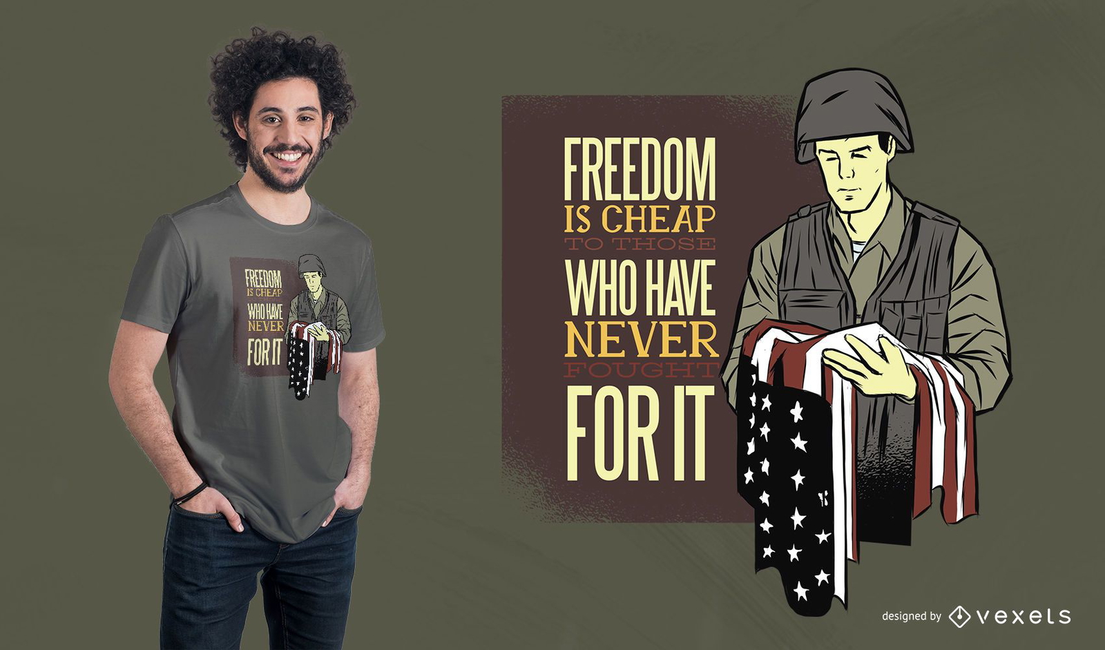 Soldier Quote T Shirt Design Vector Download