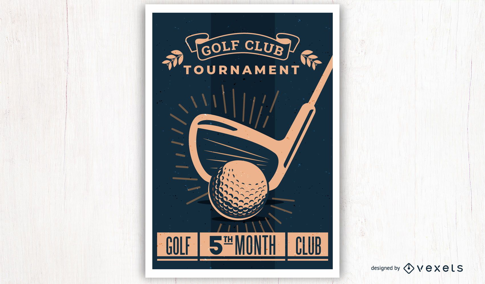 Vintage Style Golf Poster Design Vector Download