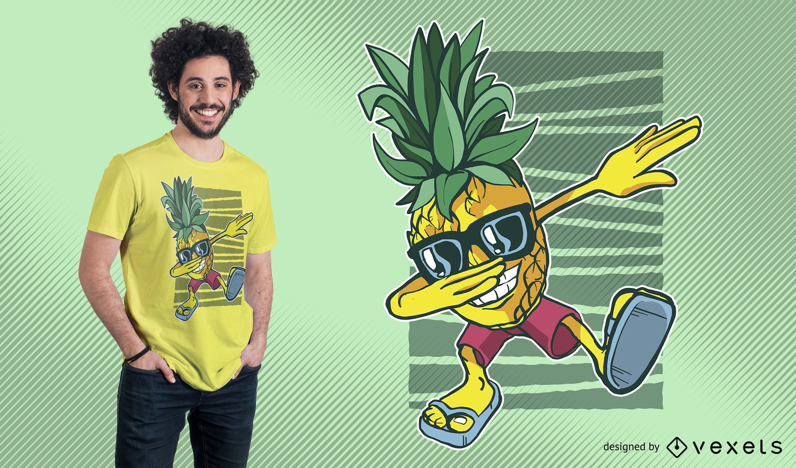 Pineapple Dabbing T Shirt Design Vector Download 5801