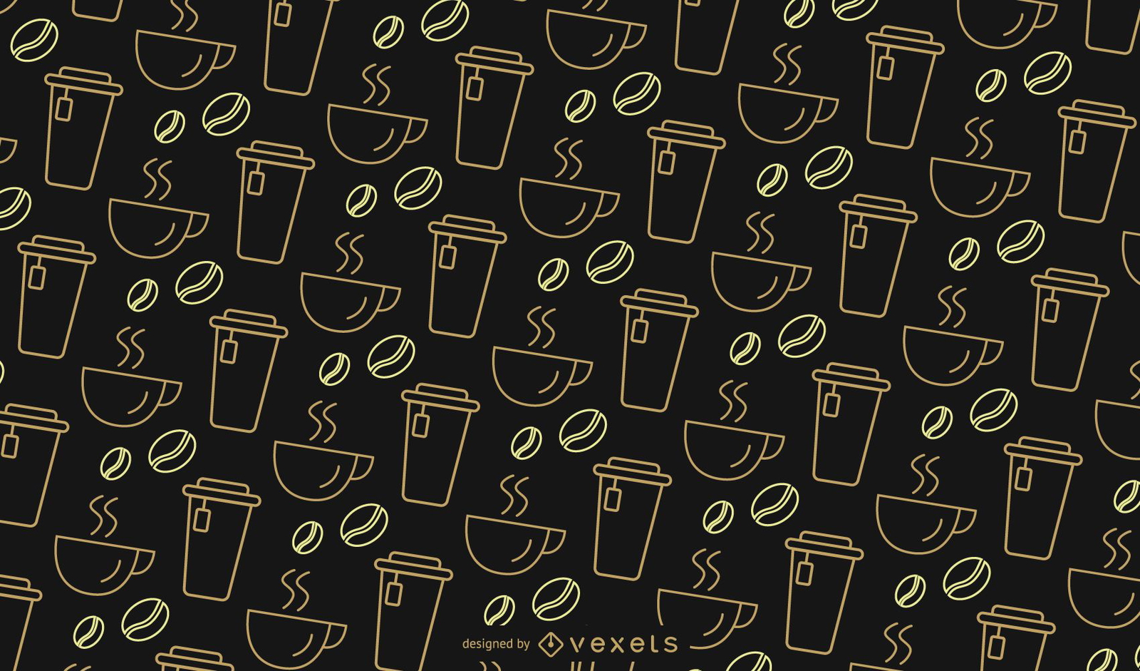 Simple Coffee Pattern Vector Download