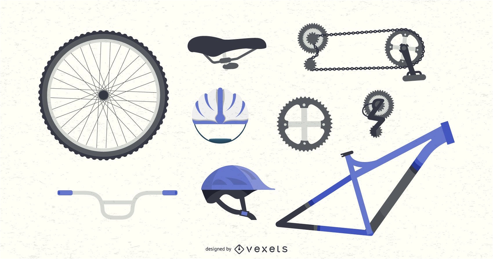 Fahrradteile-Set - Vektor Download