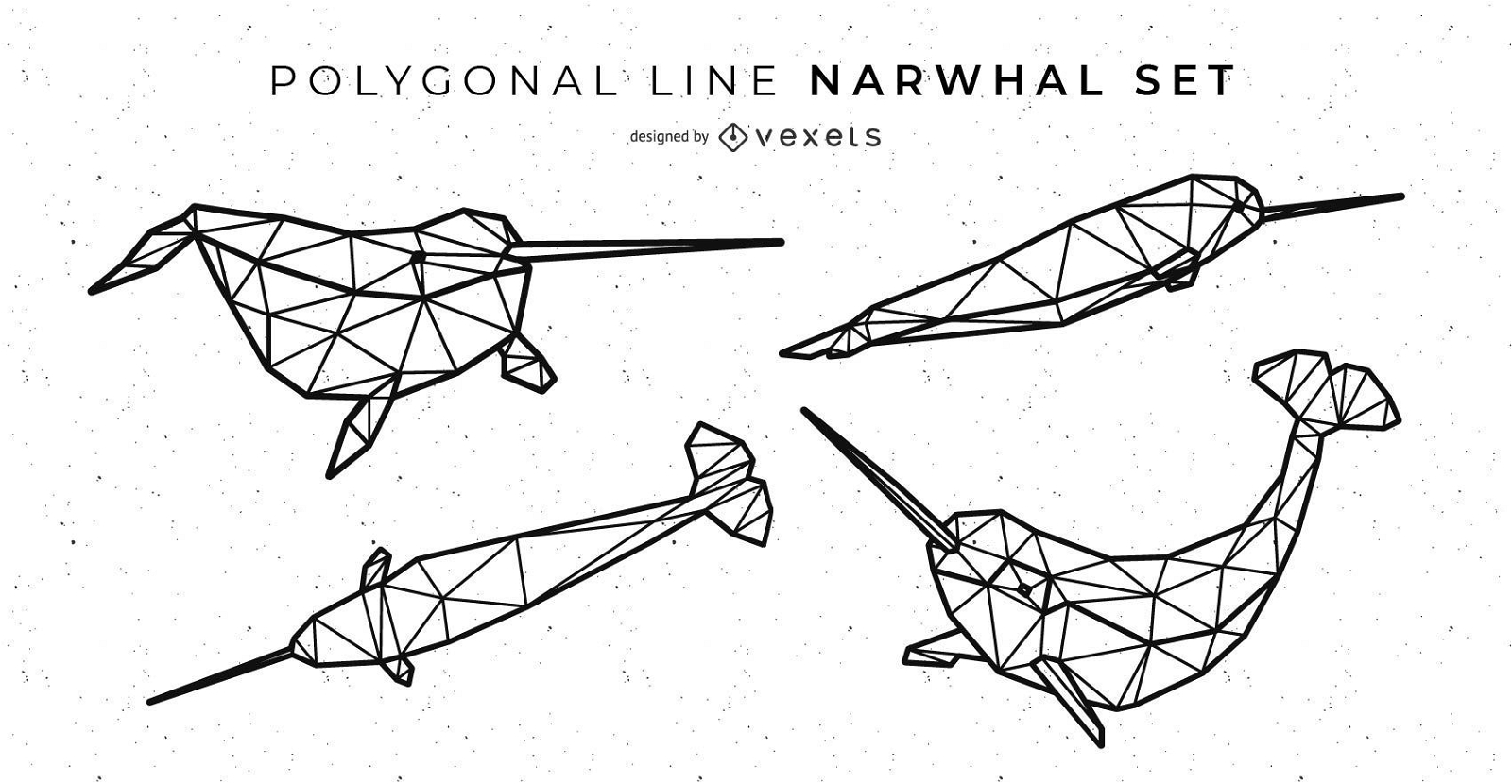 narwhal line drawing