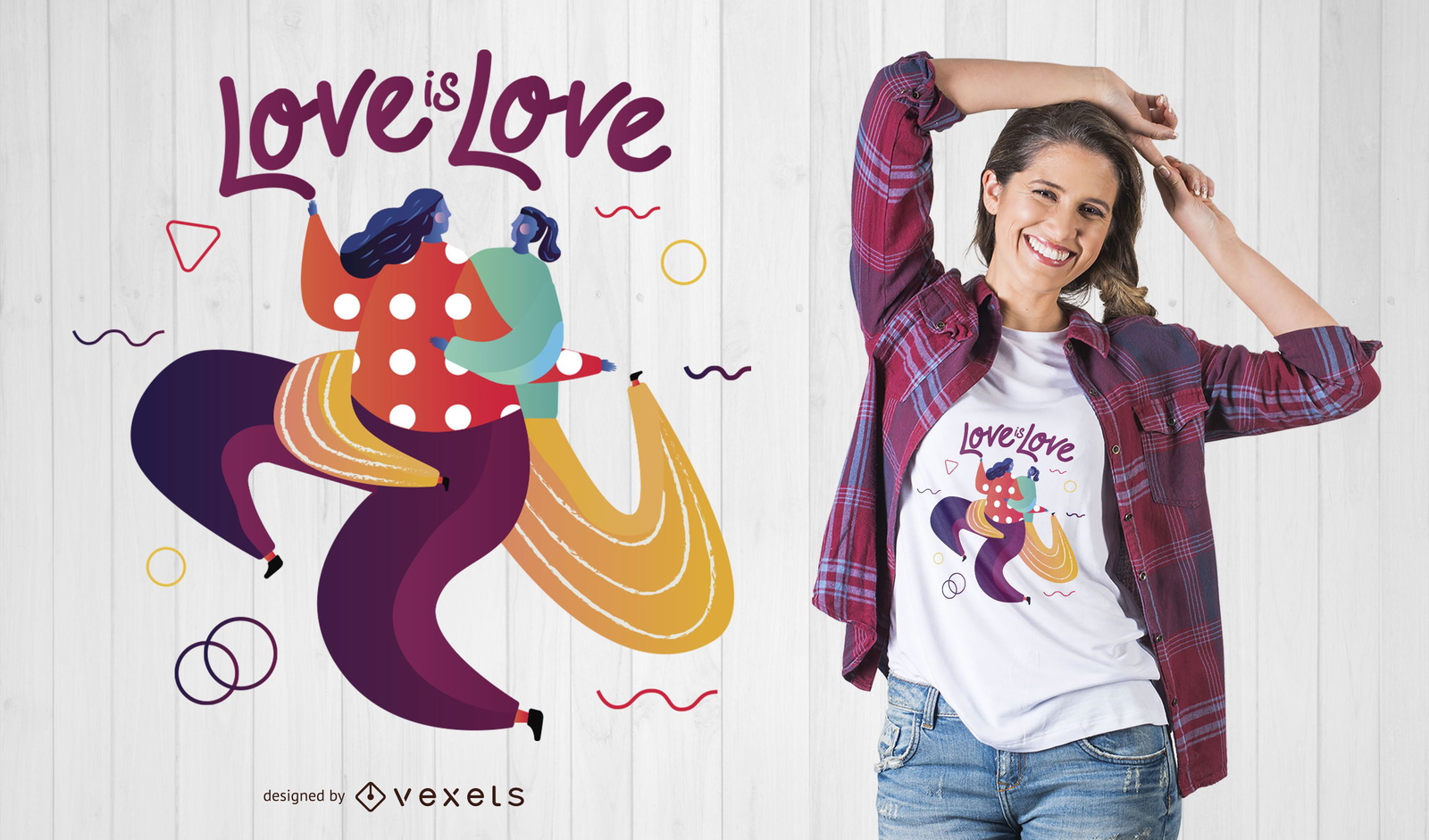 Descarga Vector De Diseño De Camiseta De Pareja De Lesbianas