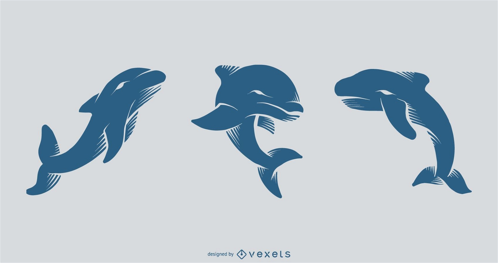 Dolphins a silhouette Royalty Free Vector Image