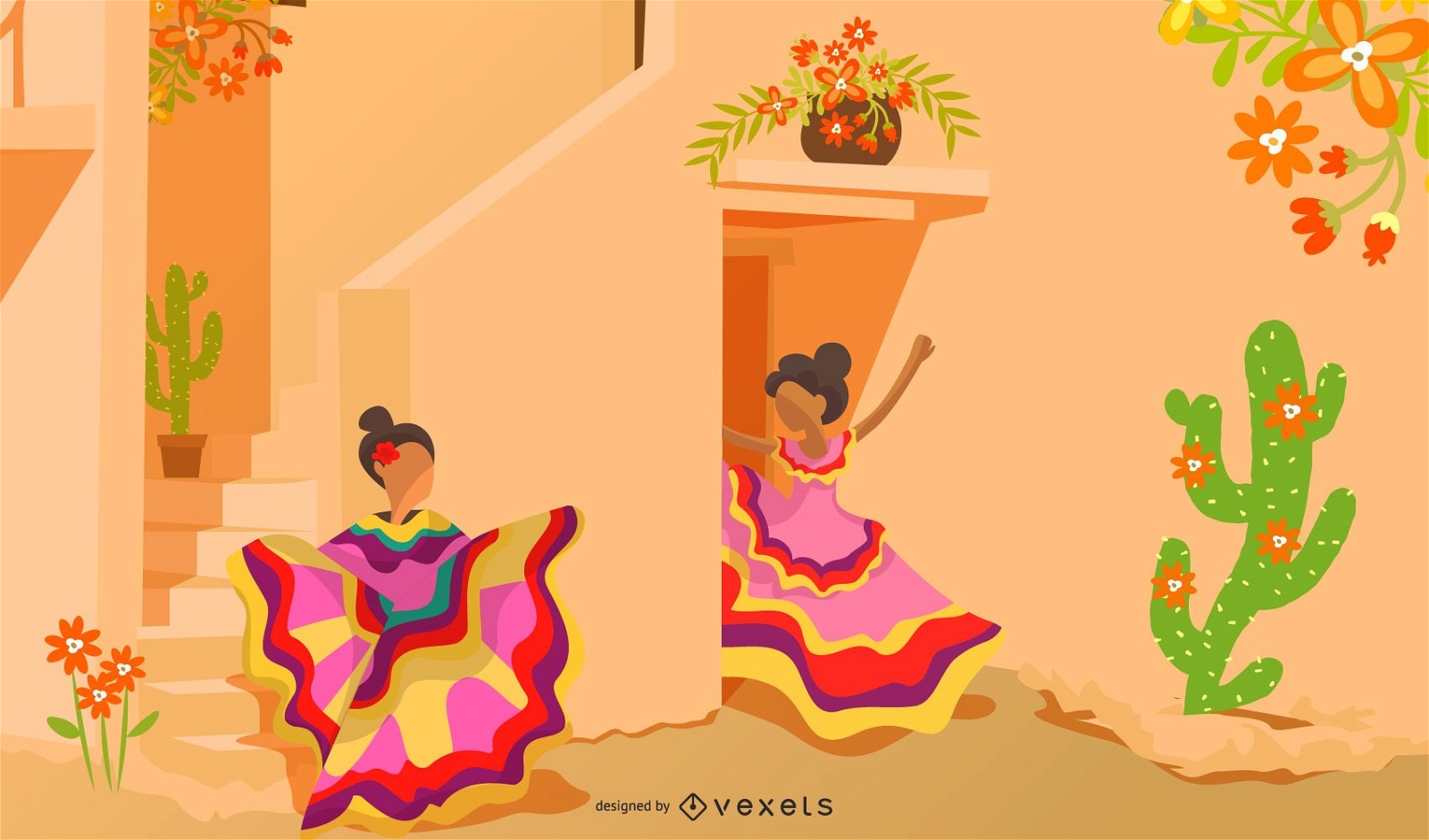 Descarga Vector De Ilustración De Dibujos Animados De Cultura Mexicana