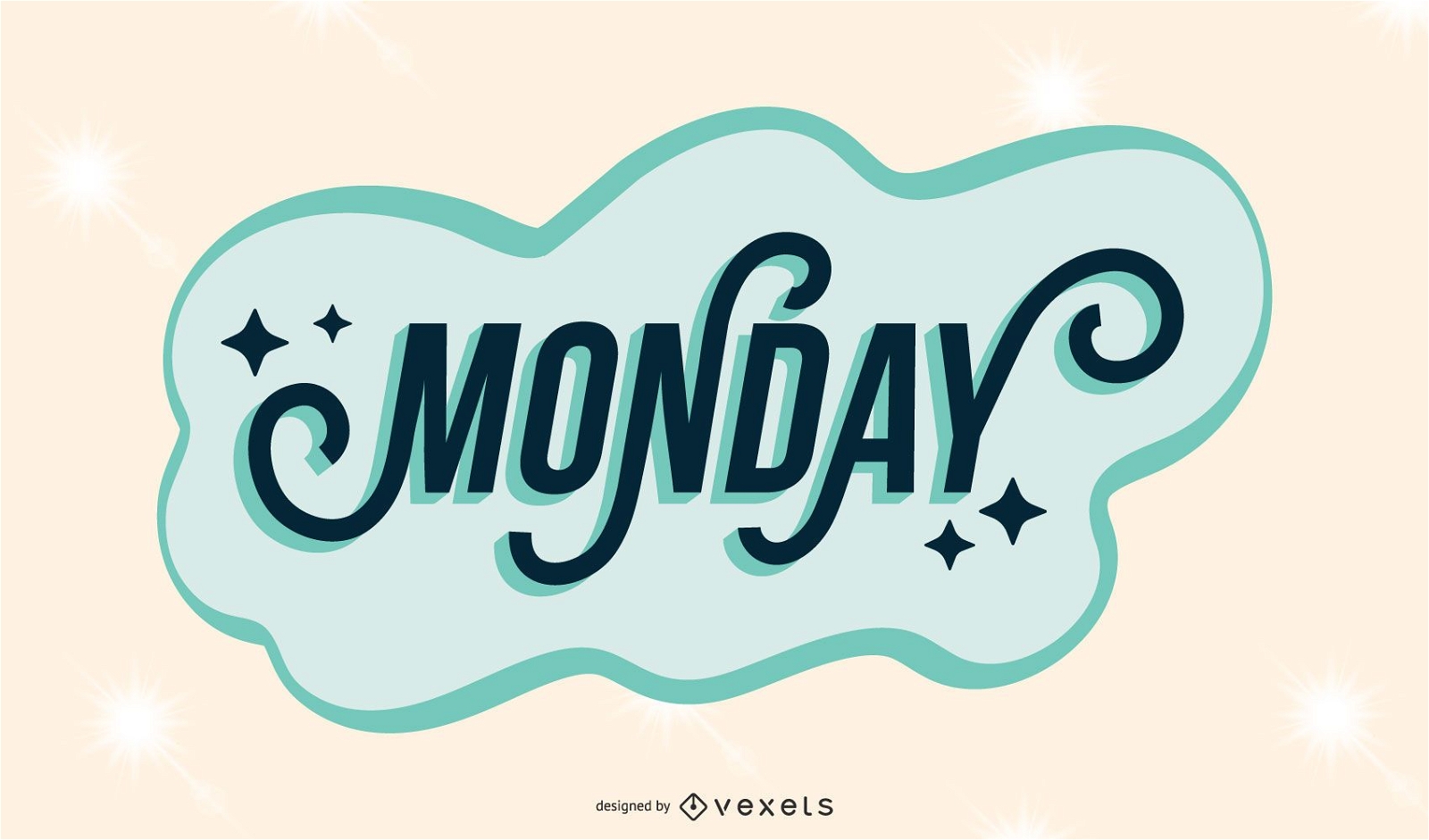 Monday Lettering Design Vector Download