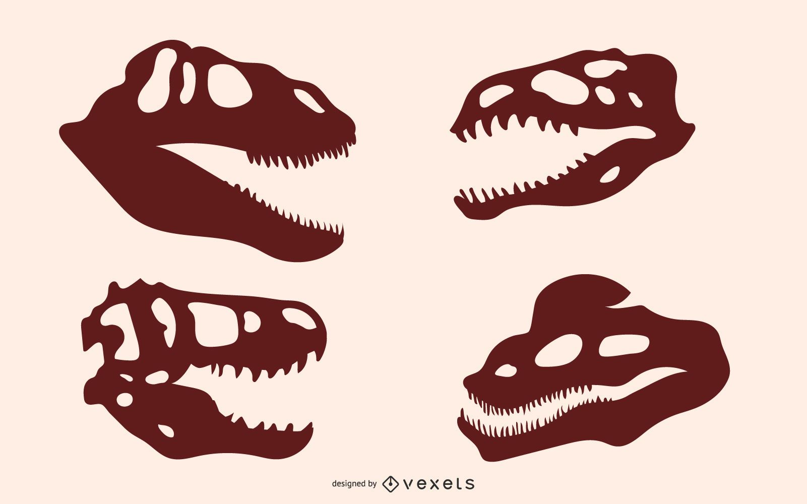 Dinosaur Bone Silhouettes Vector Download