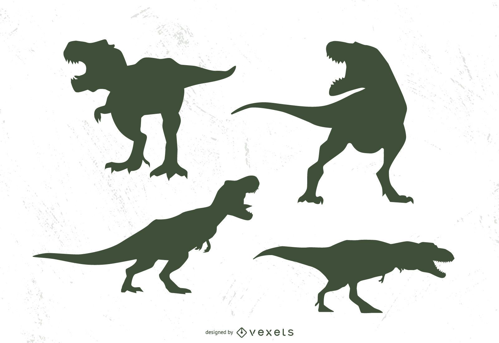 Ilustração da silhueta preto e branco do tyrannosaurus rex trex