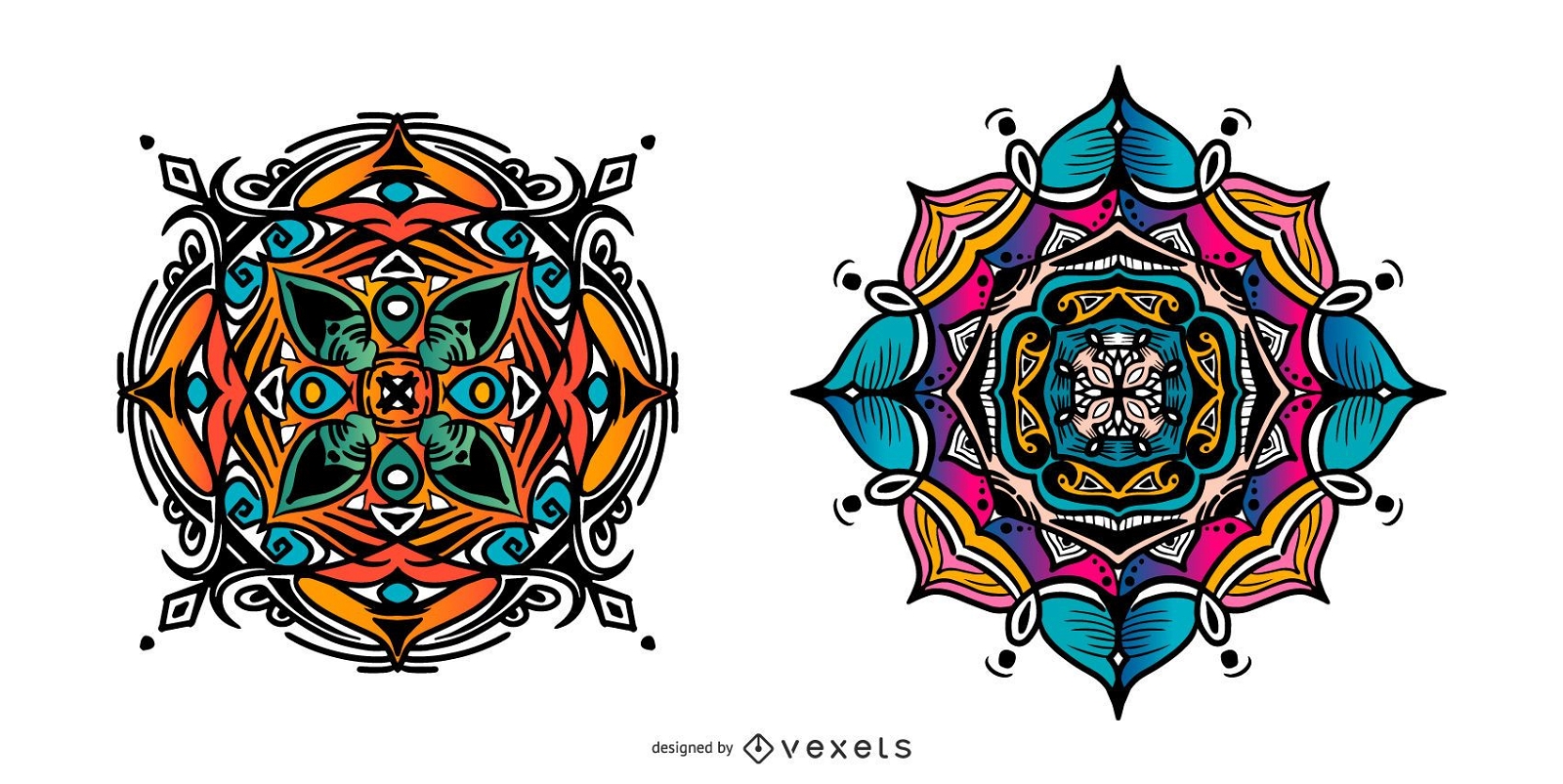 Set of mandalas. stock vector. Illustration of indian - 63814042