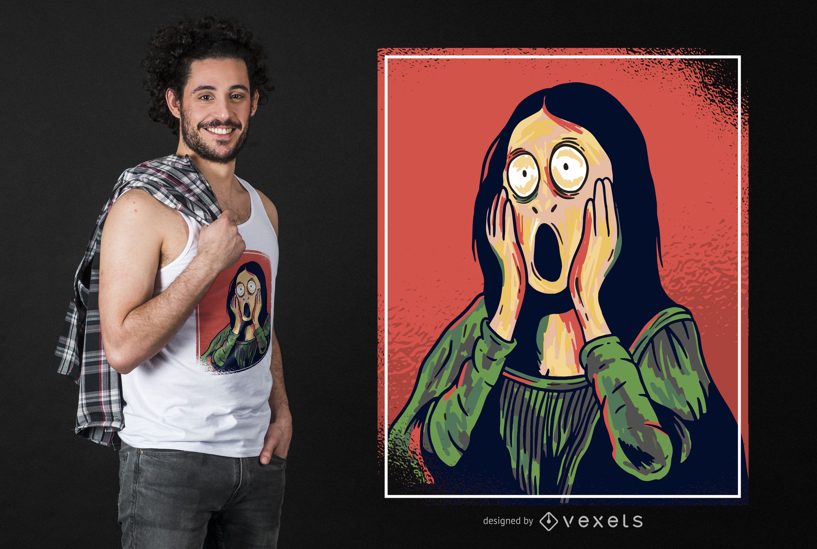 Cartoon Mona Lisa T-Shirt Design Vector Download Cartoon Mona Lisa T-Shirt Design Vector Download