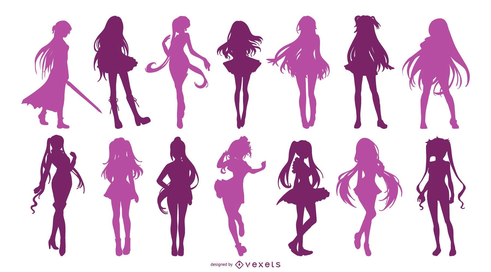 Girl, silhouette, sunset, alone, art, silhouette anime HD wallpaper | Pxfuel