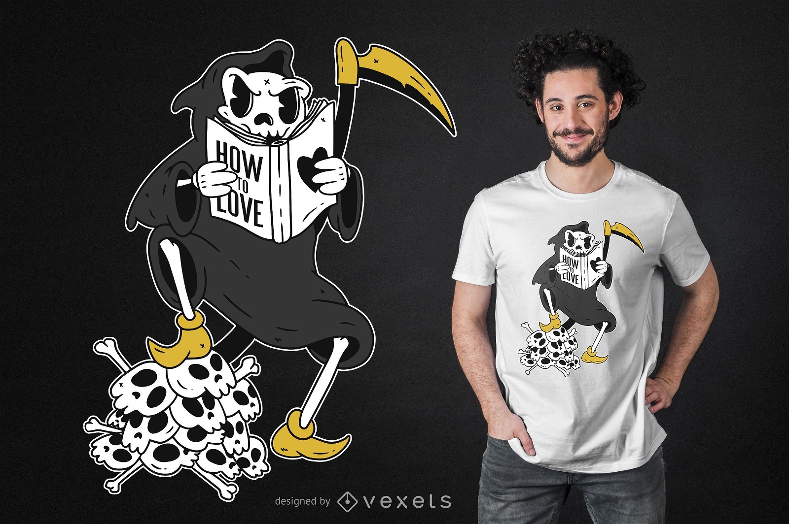Grim Reaper Funny T-shirt Design Vector Download