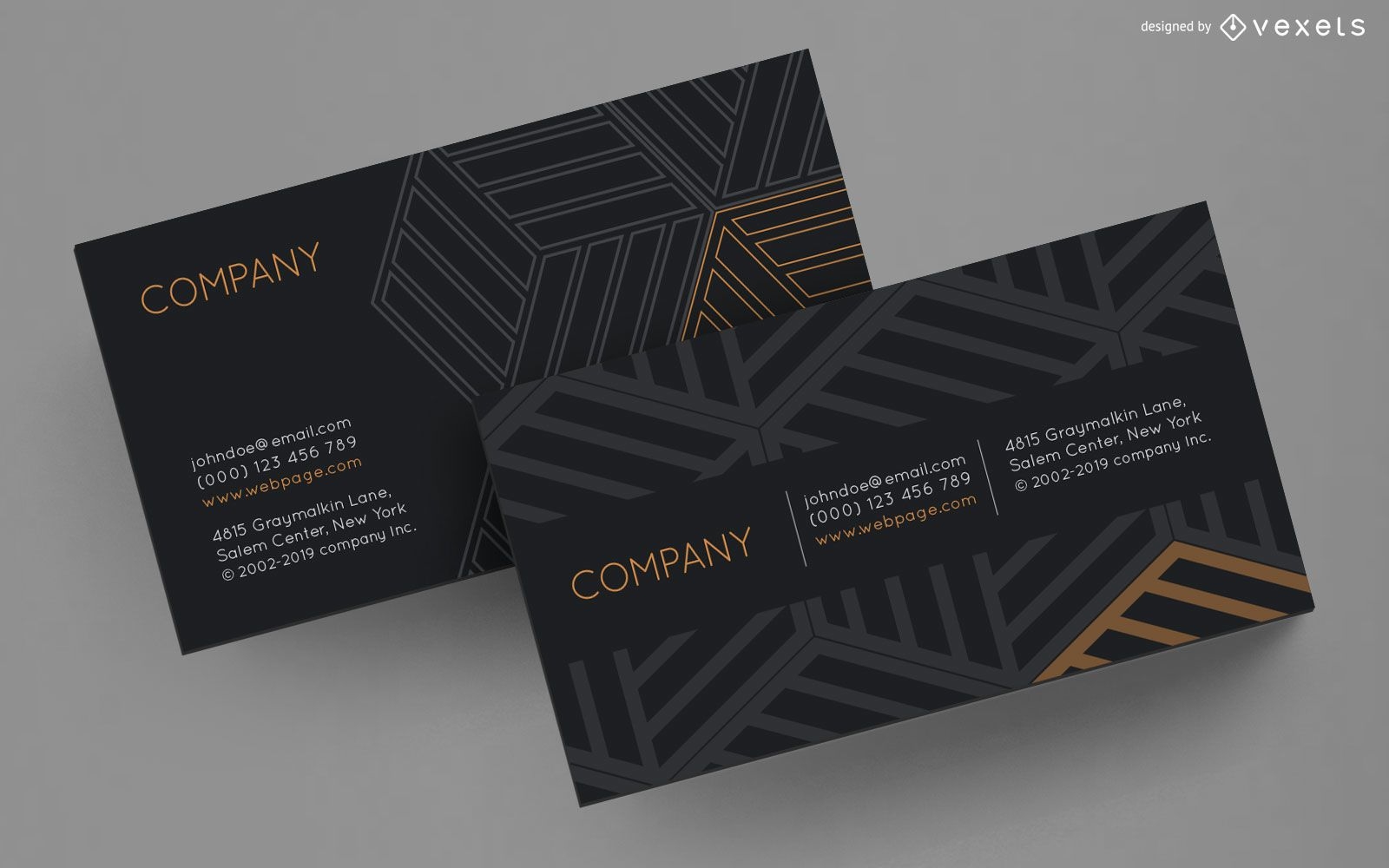 Business Card Striped Cubes Design Vector Download