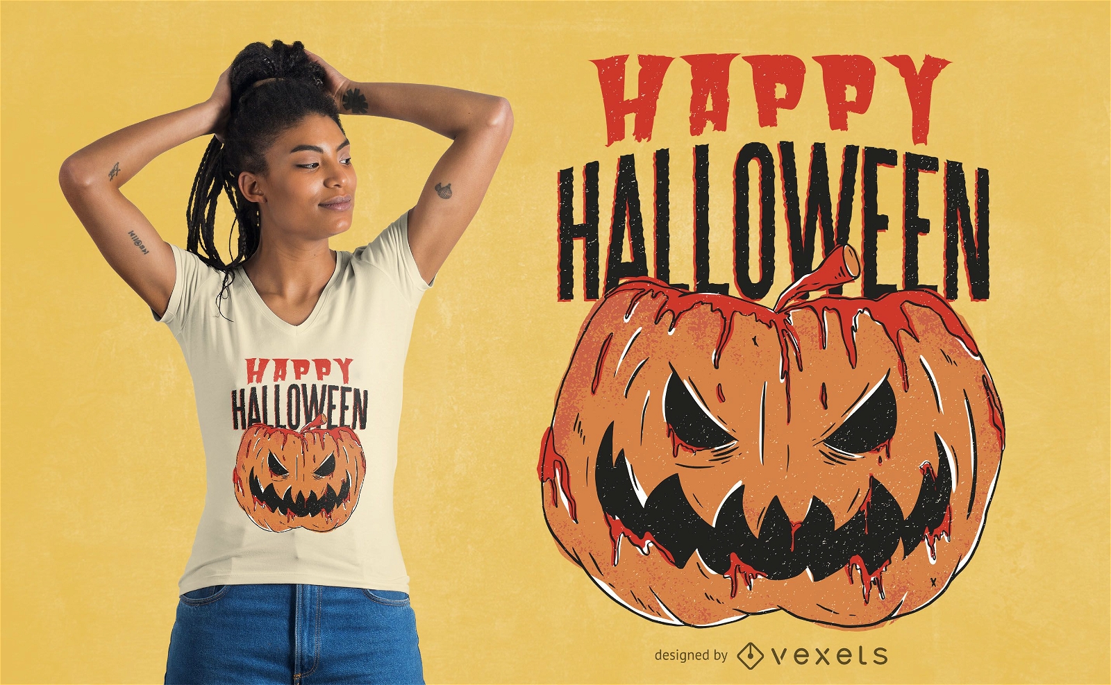 Baixar Vetor De Design De T-shirt De Halloween Para Levantamento Mortal De  Abóbora