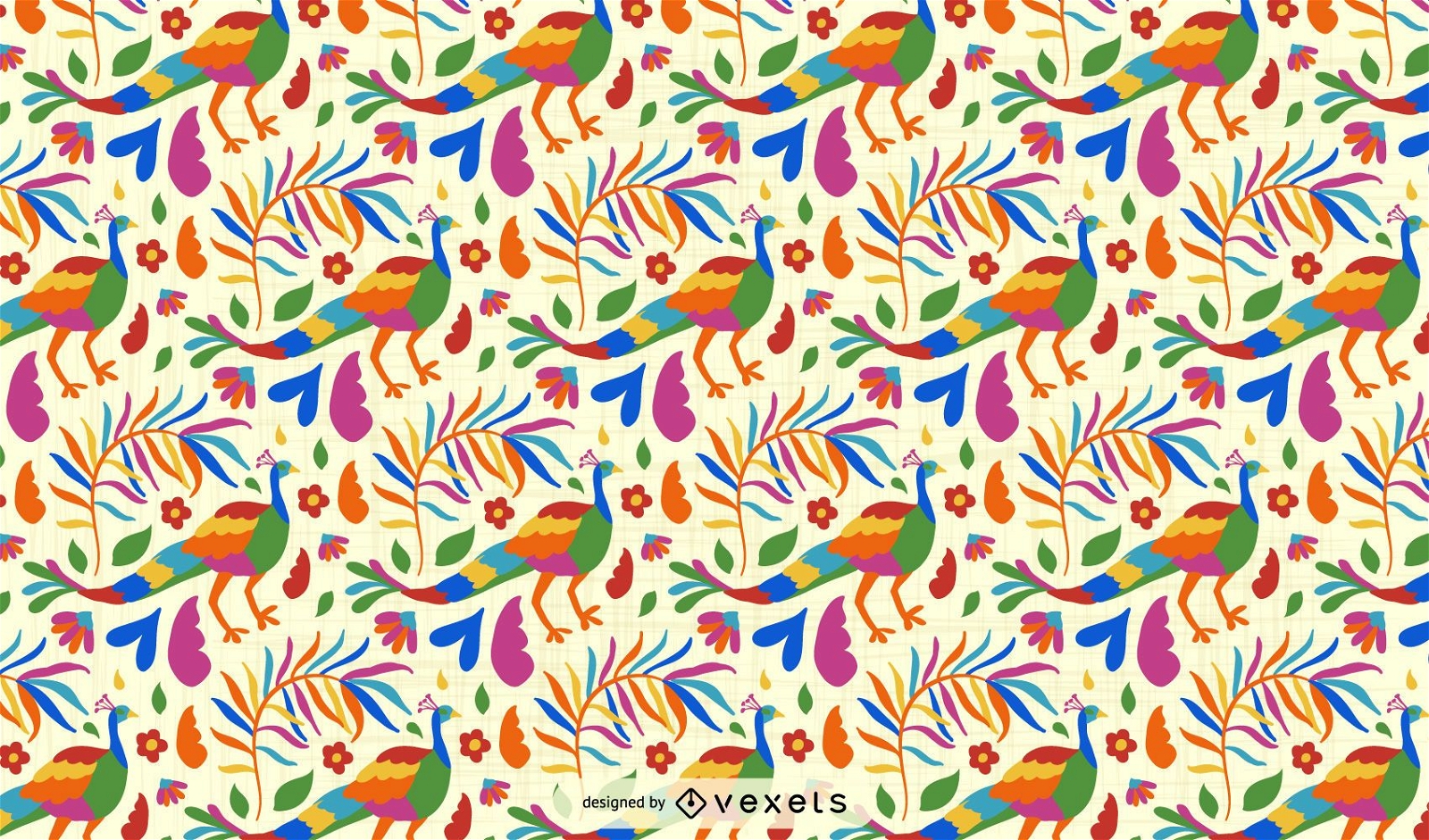 Hygge and West Turquoise Nature Otomi Wallpaper