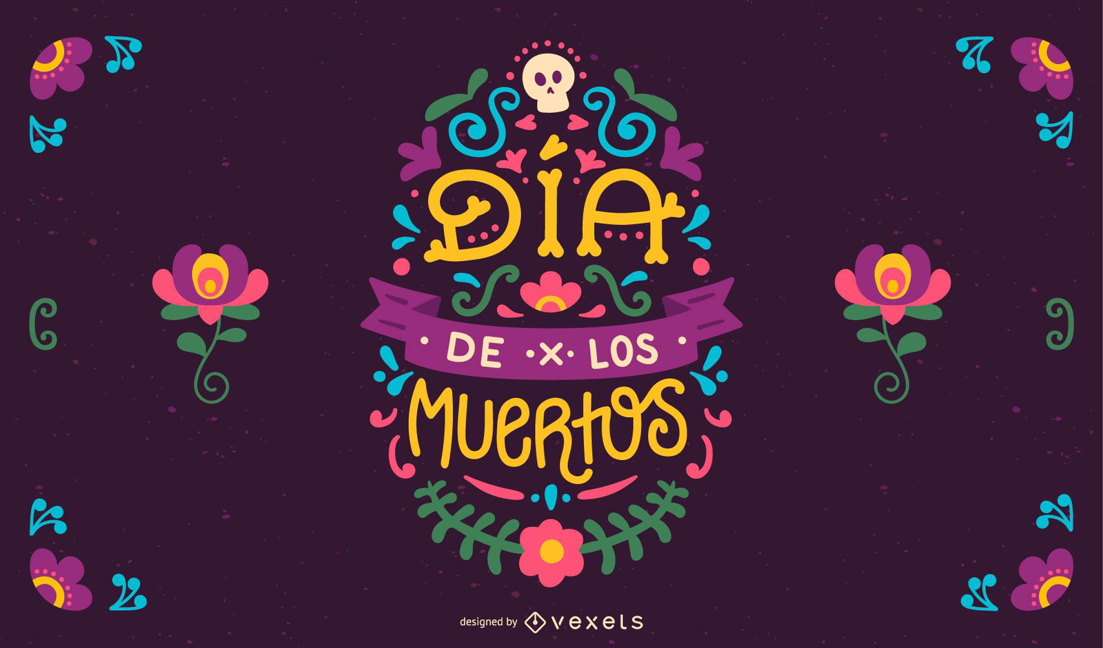 Dia De Los Muertos Lettering Design Vector Download