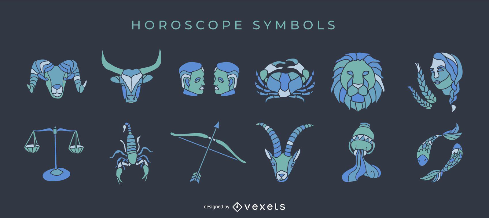 Chinese Horoscope Lettering Symbol Pack Vector Download