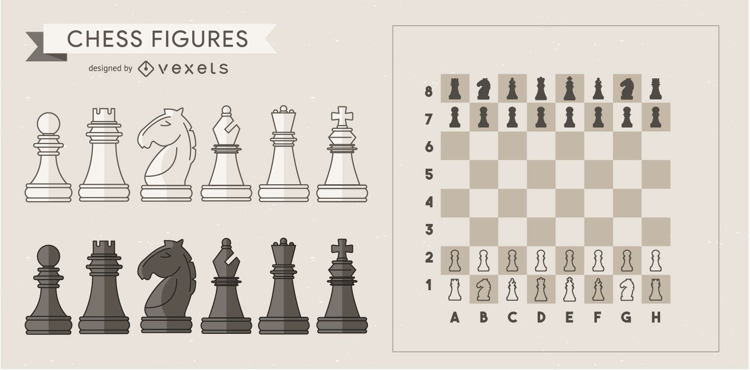 Classic Chess Pieces Stroke Set Vector Download