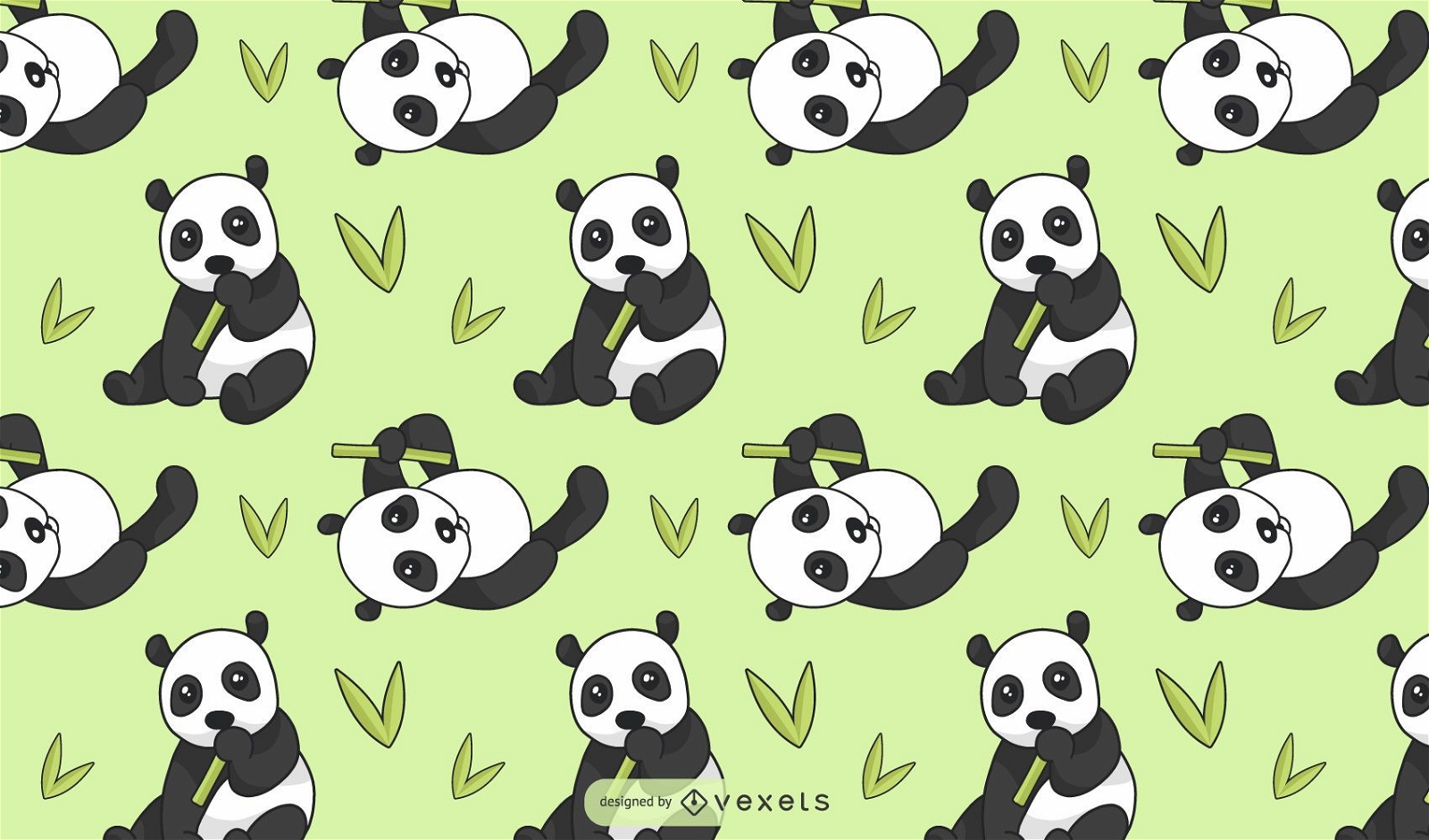 Baixar Vetor De Desenho De Padrão De Urso Panda Fofo