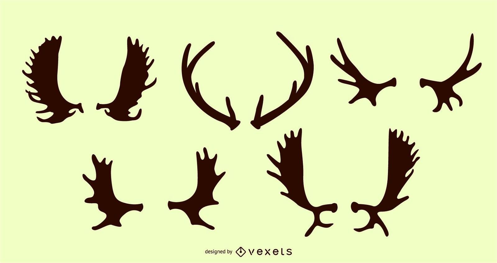 Deer Antler Silhouette Pack Vector Download