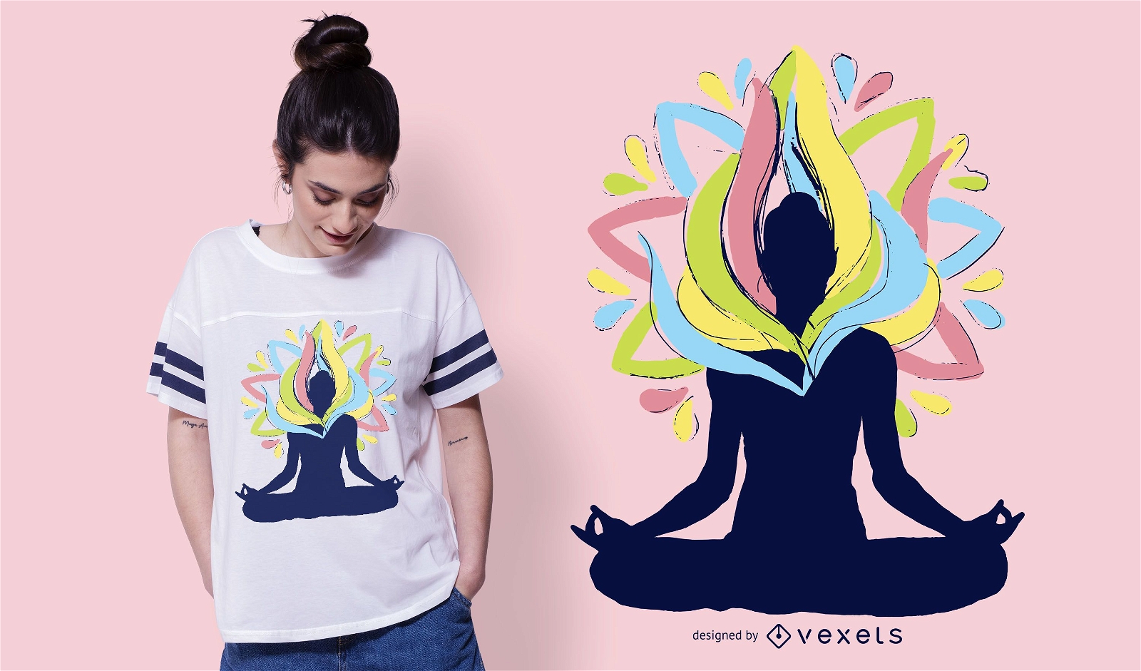Yoga Energy T-shirt Design Vector Download