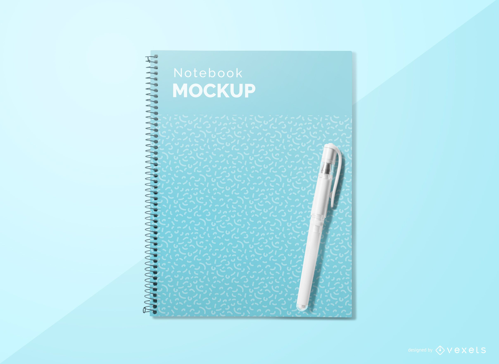 Free Notebook with Pen Mockup (PSD)