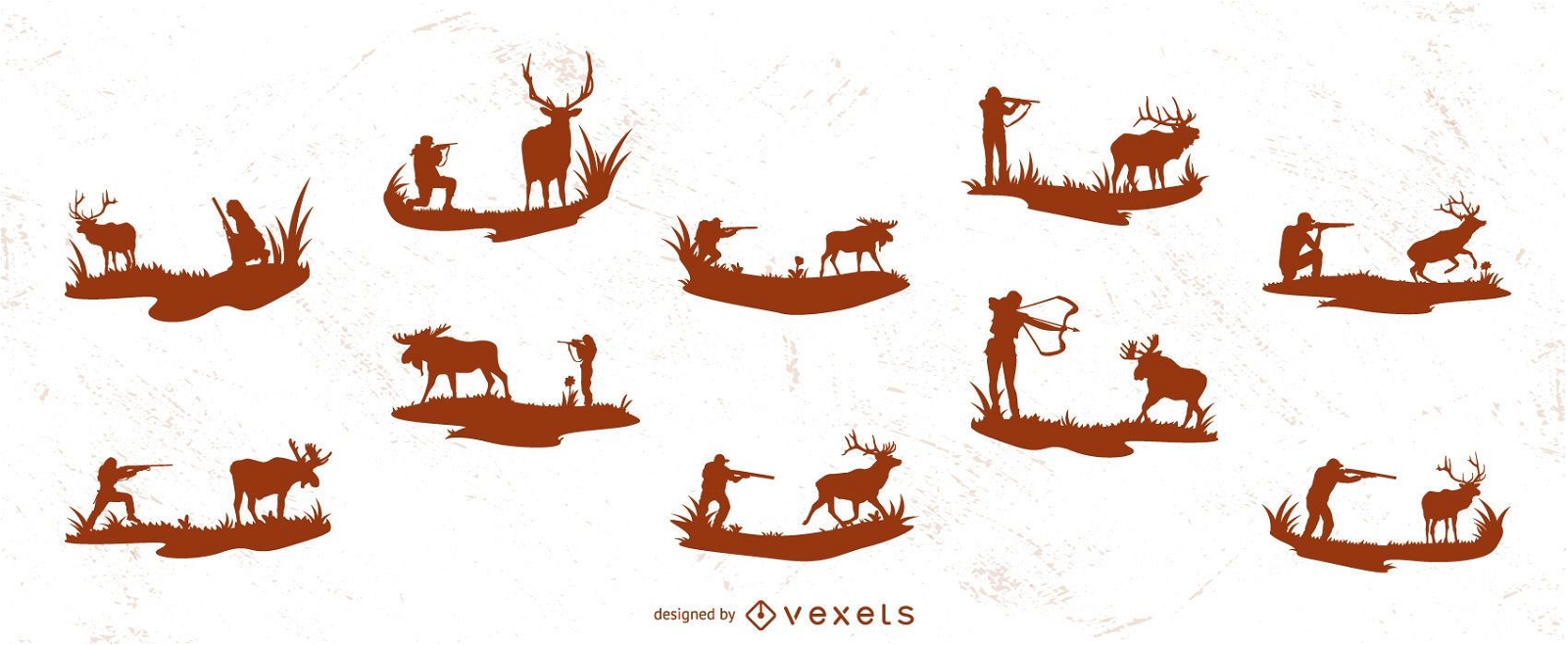 deer hunter silhouette vector