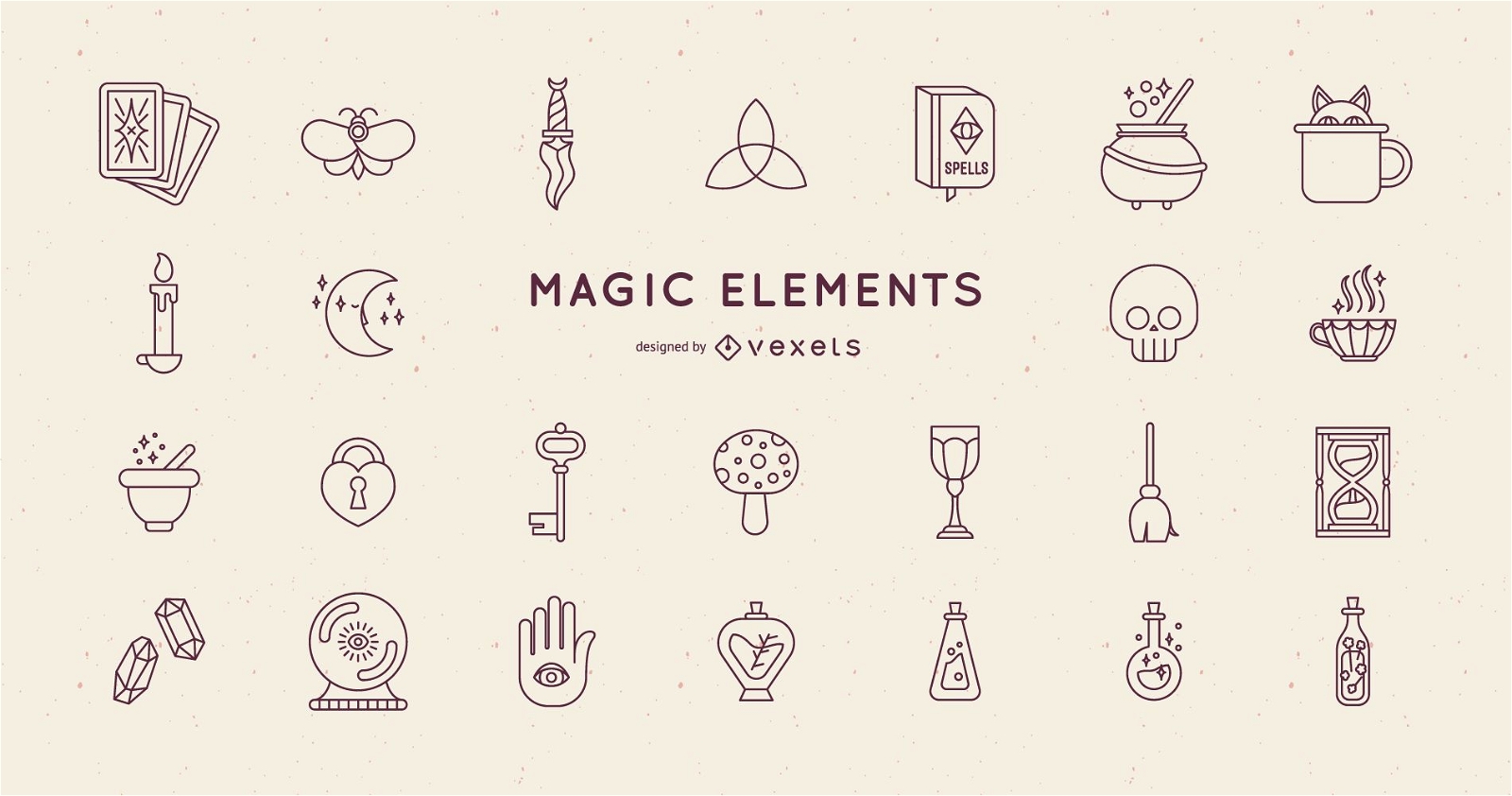 magical elemental symbols
