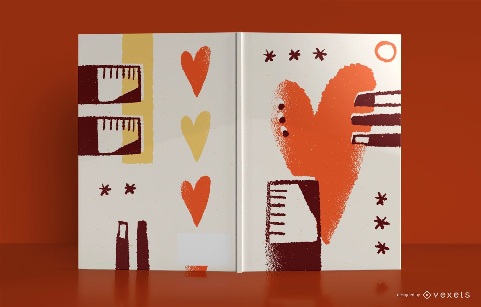 Descarga Vector De Diseño De Portada De Libro De Diario De Amor Abstracto