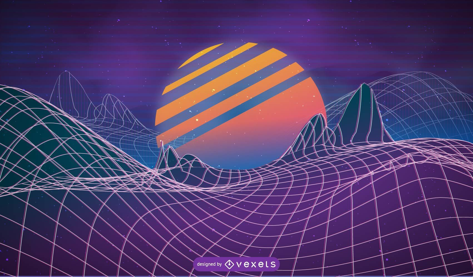 Vaporwave Background Design Vector Download