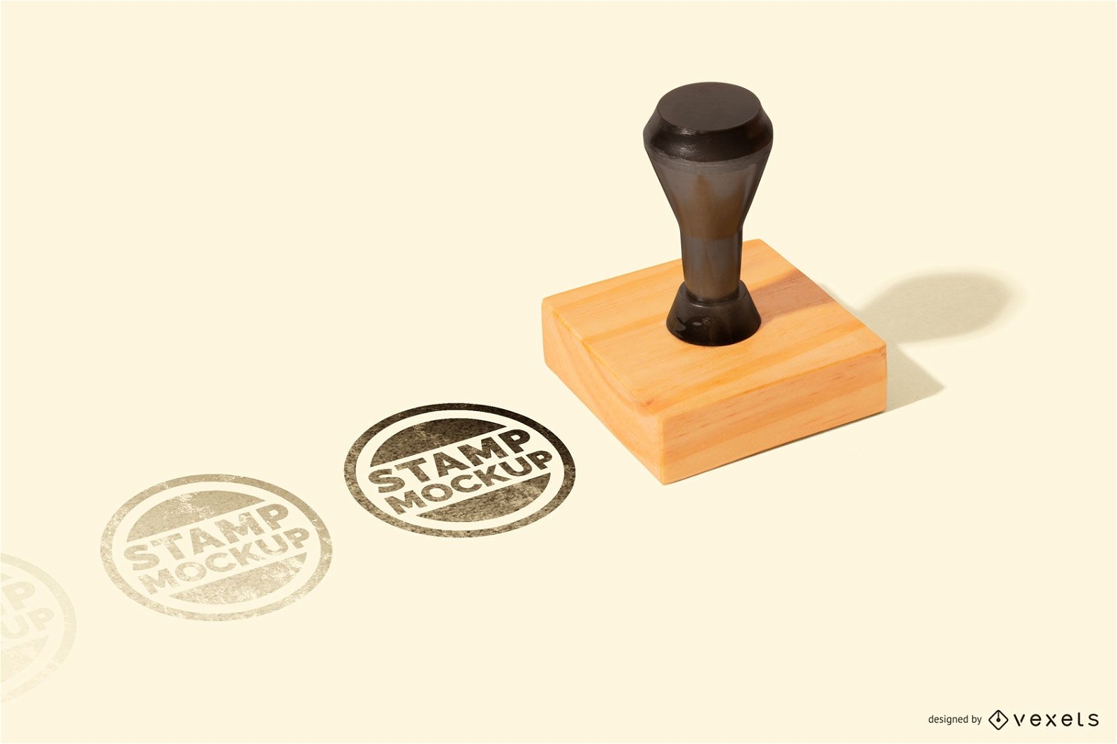 rubber stamp on wood