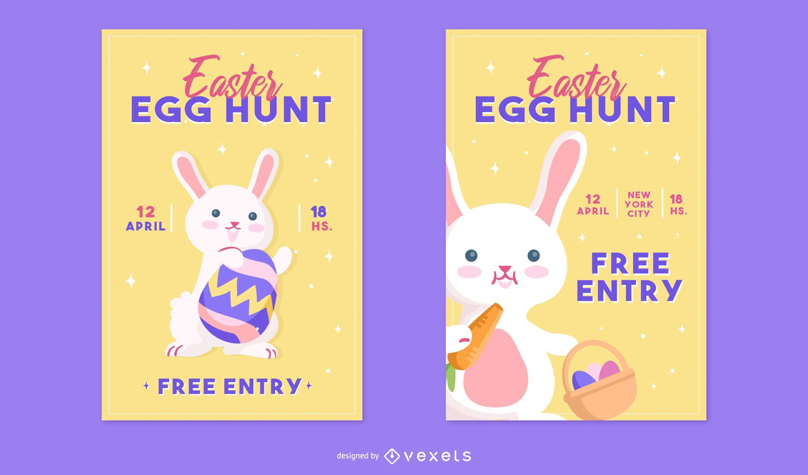 Easter Egg Hunt Poster Set Vector Download for Editable Free Printable Easter Egg Hunt Flyer Template