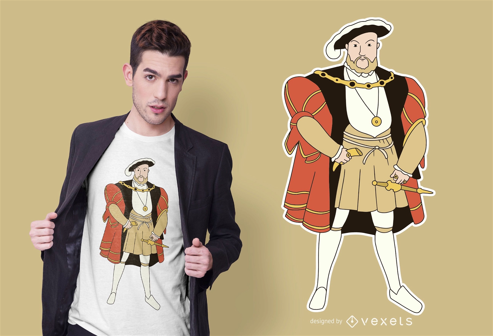 Henry VIII Character T-shirt Design Vector Download