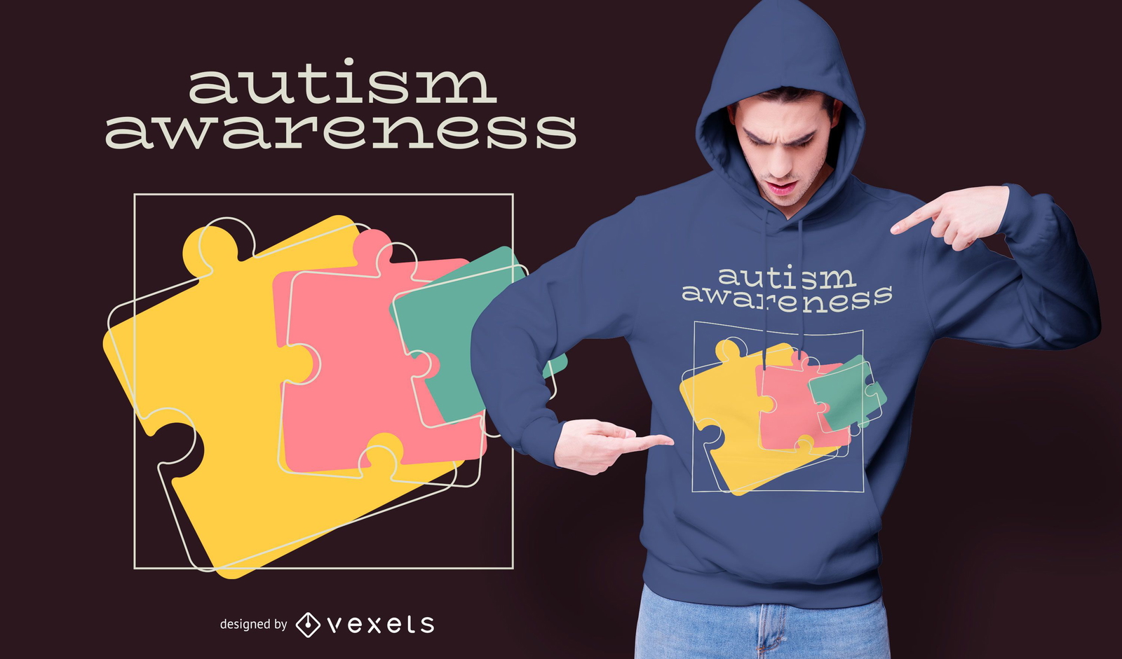 Descarga Vector De Diseño De Camiseta De Rompecabezas De Concienciación  Sobre El Autismo