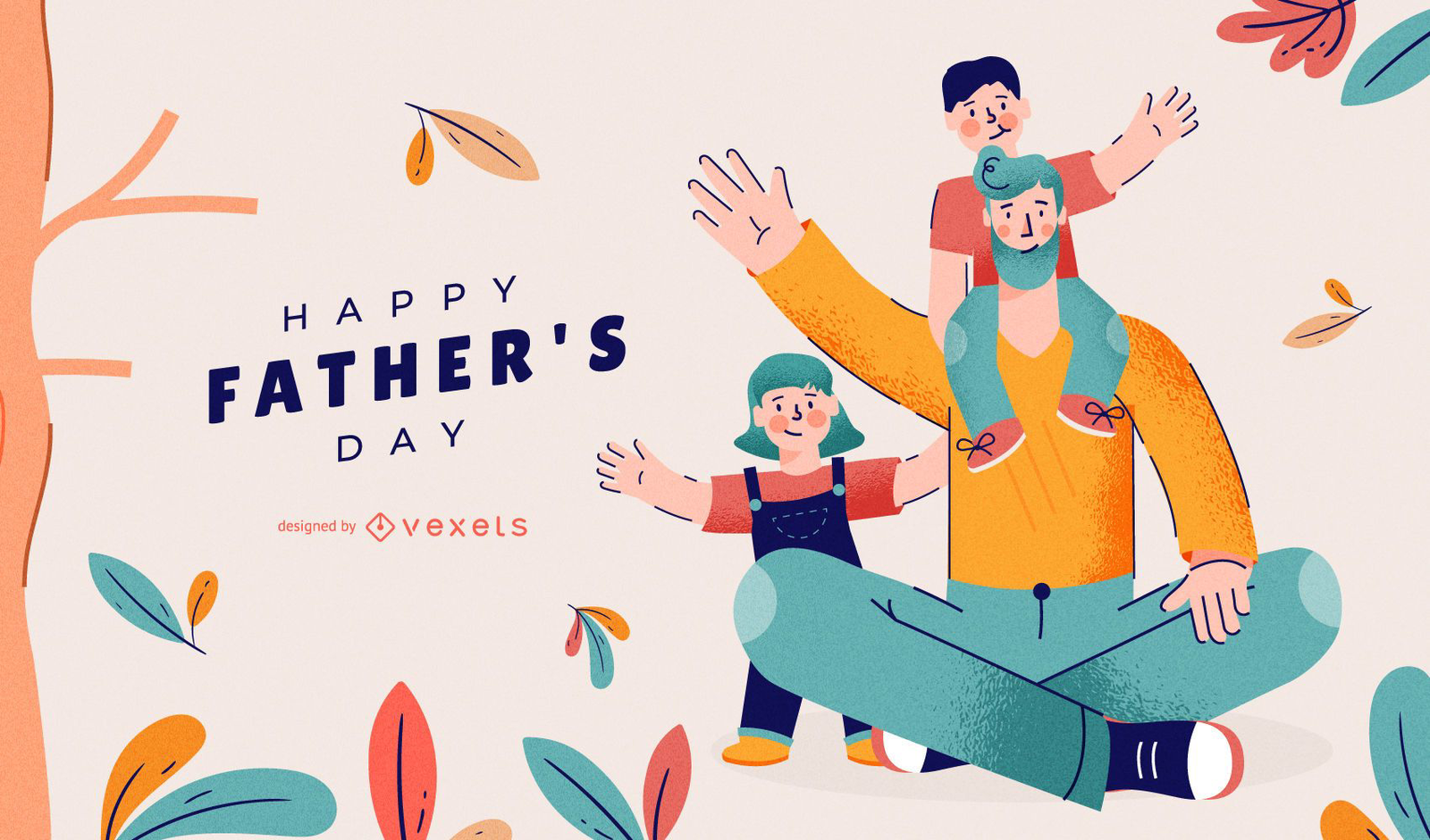 Happy Fathers Day Illustration Design Vector Download 4598