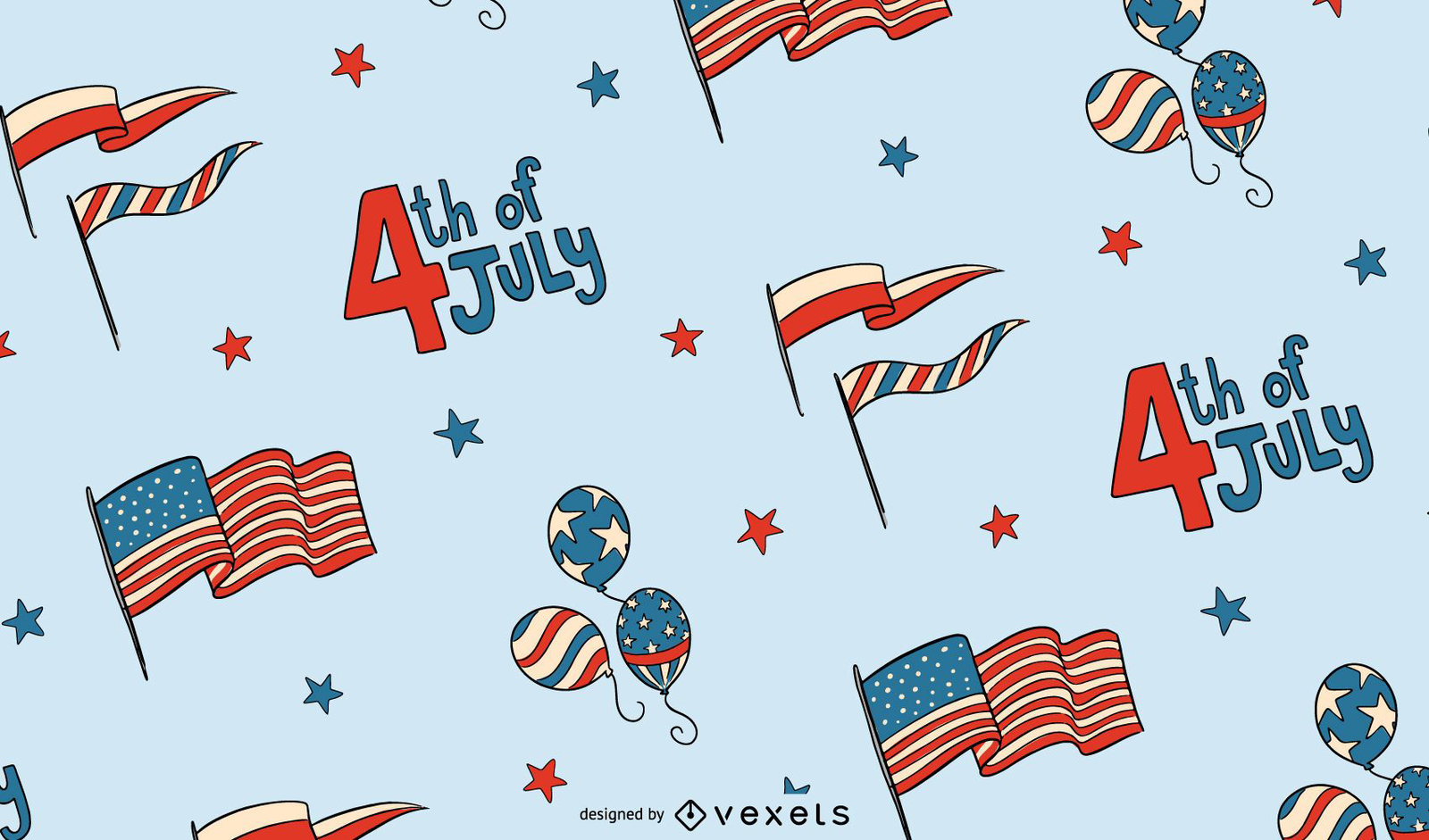 4th Of July Pattern Design Vector Download