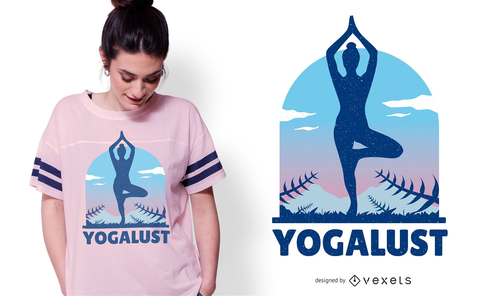 Yogalust Yoga T-shirt Design Vector Download