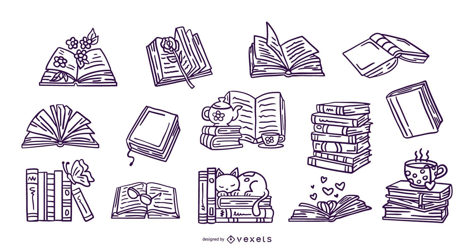 Hand Drawn Book Icon With Editable Stroke Stock Illustration