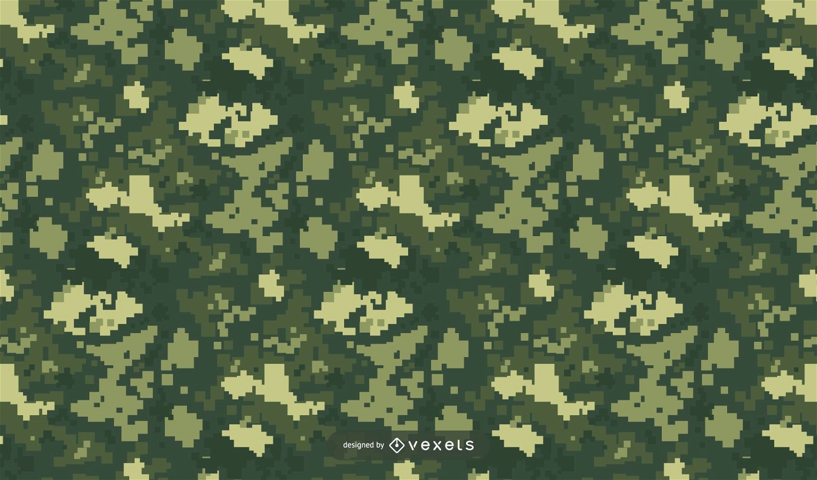 Pixelated Green Camo Pattern Vector Download