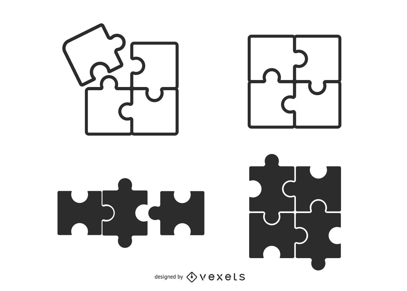 ícone de brinquedos de quatro peças de jogo de quebra-cabeça 2696722 Vetor  no Vecteezy