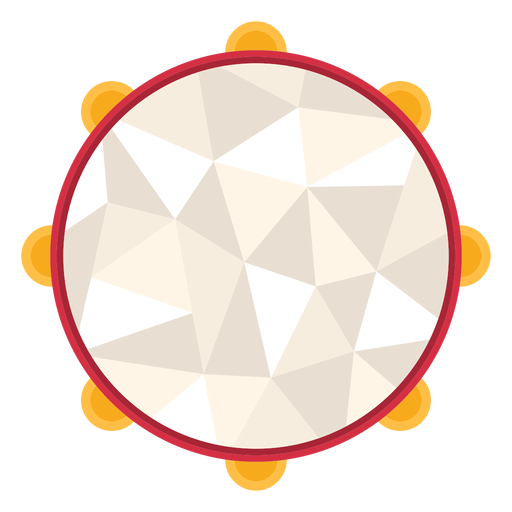 Low Poly Tambourine màu PNG \u0026 SVGLow Poly Tambourine màu PNG \u0026 SVG  