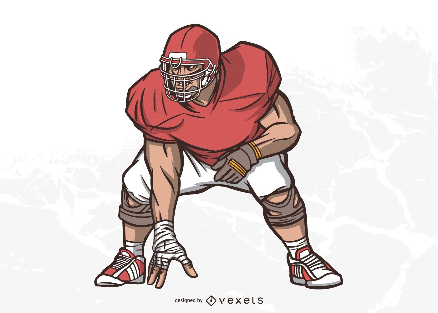 American Football Lineman Illustration Vector Download