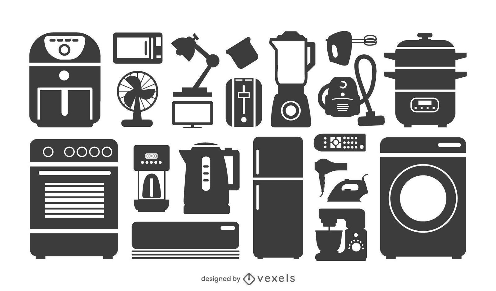 Small kitchen appliances icon set Royalty Free Vector Image