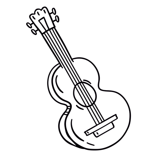 Akustikgitarre handgezeichneter Umriss PNGAkustikgitarre handgezeichneter Umriss PNG  